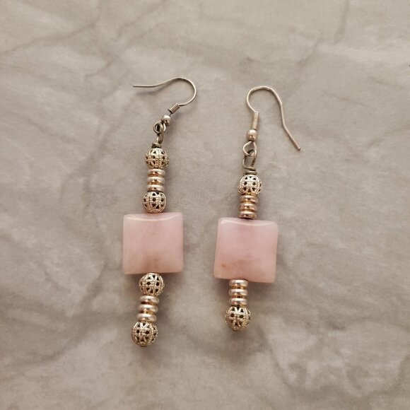 Jewelry - 🎀 Gorgeous Pink Resin Drop Dangle Earrings wedding Formal Prom 🎀
